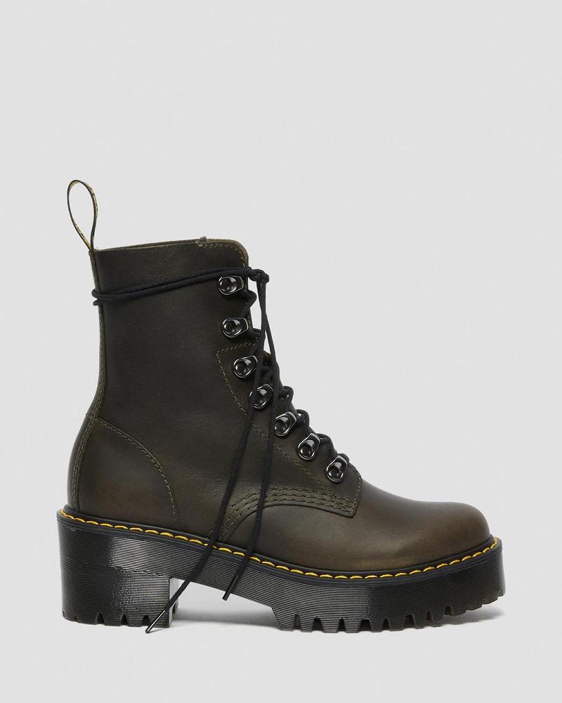 Dr Martens Leona Læder Ankelstøvler Dame Brune | DK 61RVD